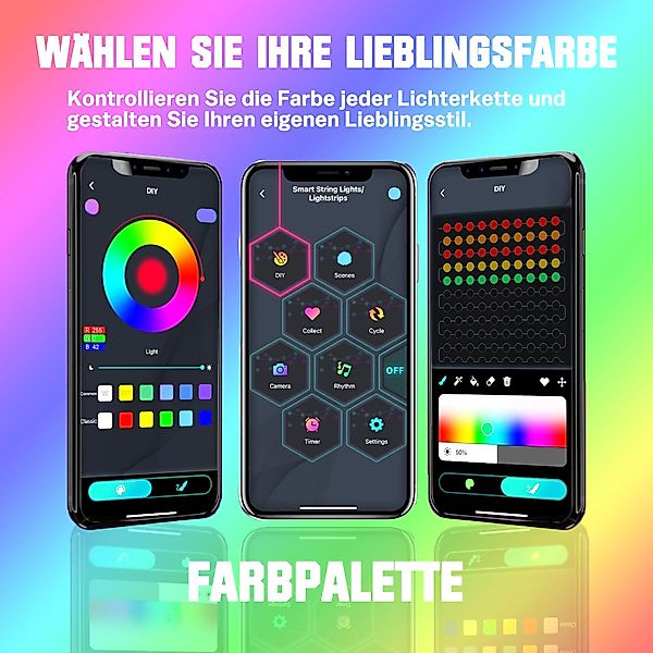 XERSEK LED-Lichtervorhang 2x2M Vorhang Lichterkette mit günstig online kaufen