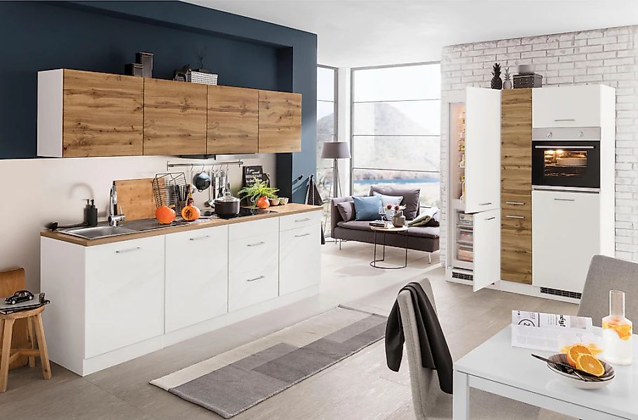 KOCHSTATION Küchenzeile "KS-Kehl" mit E-Geräten, Breite 390 cm, inkl. Kühl/ günstig online kaufen