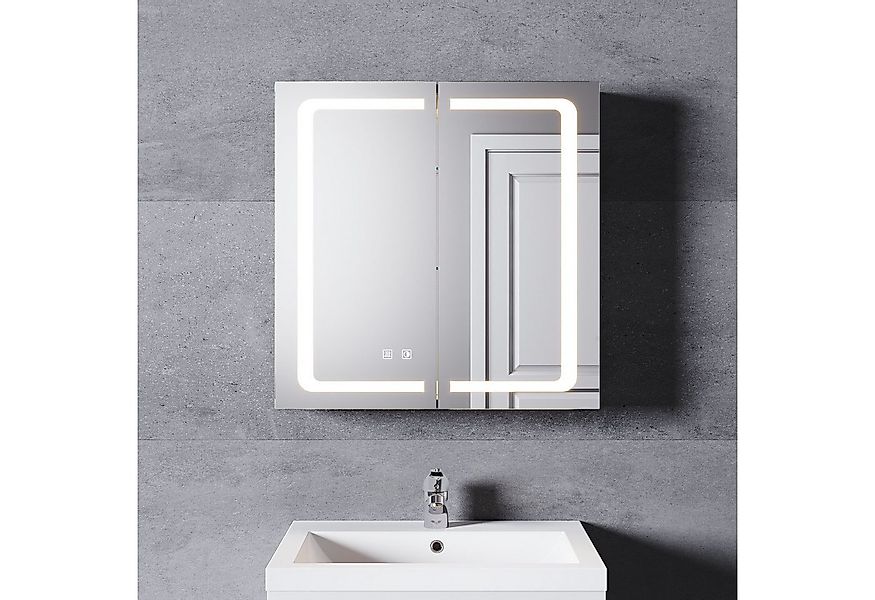 SONNI Spiegelschrank Spiegelschrank Bad mit Beleuchtung und Steckdose LED B günstig online kaufen