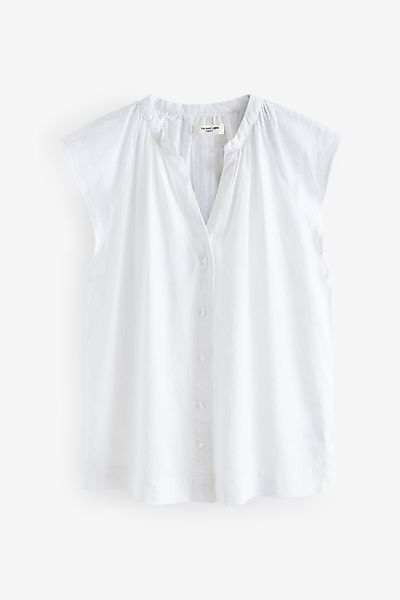 Next Blusentop Button-down-Hemd aus Leinengemisch – günstig online kaufen