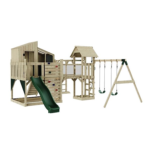 OutdoorToys Spielturm Emma mit Kinderschaukel Dunkelgrün günstig online kaufen