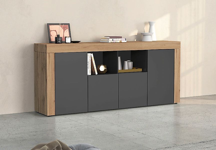 INOSIGN Sideboard "CHRONOS Breite 200 cm mit 4 Türen, 2 offene und 8 geschl günstig online kaufen