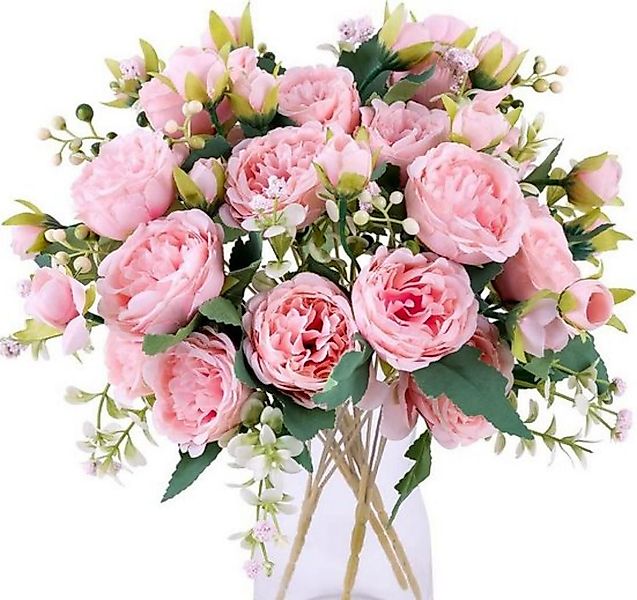 Kunstblumenstrauß Pfingstrose Künstliche Blumen Weiße Blumen günstig online kaufen