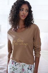 LASCANA Pyjamaoberteil mit Folienprint günstig online kaufen