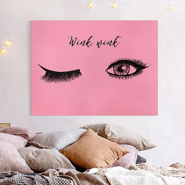 Leinwandbild - Querformat Wimpern Chat - Wink günstig online kaufen