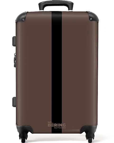 NoBoringSuitcases.com© Hartschalen-Trolley Dunkelbraun mit schwarzem Streif günstig online kaufen