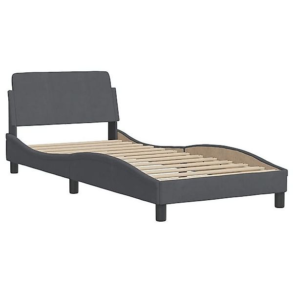 furnicato Bettgestell "Dover" Dunkelgrau 90x190 cm Samt (1-tlg) günstig online kaufen