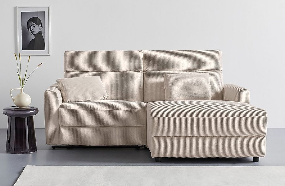 OTTO home Ecksofa JENNA, L-Form, 209cm, manuelle u. elektrische Funktion, m günstig online kaufen