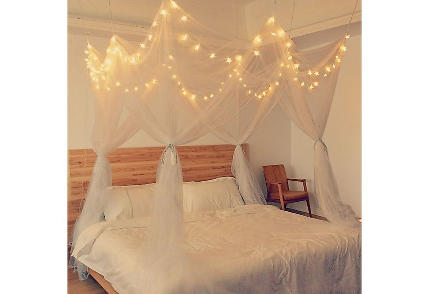 BTTO Moskitonetz Universal Bett-Moskitonetz 4 Ecken Mückennetz Bett In-/ Ou günstig online kaufen