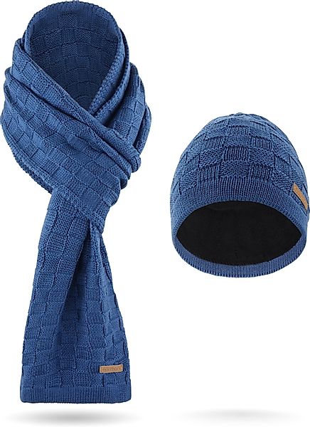 normani Strickmütze Winterset aus Merinowolle Schal günstig online kaufen