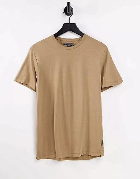 French Connection – T-Shirt mit Rundhalsausschnitt in Camel-Braun günstig online kaufen