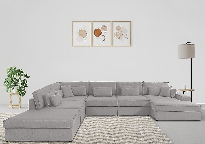 RAUM.ID Wohnlandschaft "Enid U-Form", 6 Teile, bestehend aus Modulen, in vi günstig online kaufen
