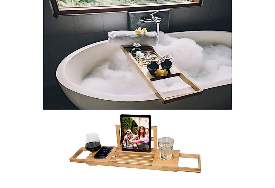 Mojawo Wandregal Badewannenablage Verstellbar Bambus-Badewannenbrett Badewa günstig online kaufen