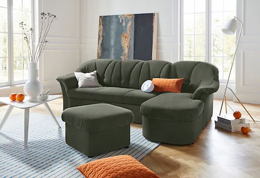 DOMO collection Ecksofa »Pegnitz, elegante Rückensteppung, komfortabel, L-F günstig online kaufen