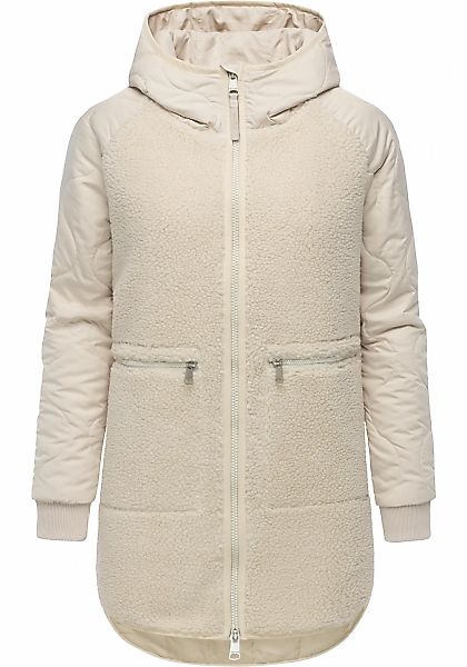 Ragwear Fellimitatmantel "Longeddy" Kuscheliger Plüschmantel mit Kapuze günstig online kaufen