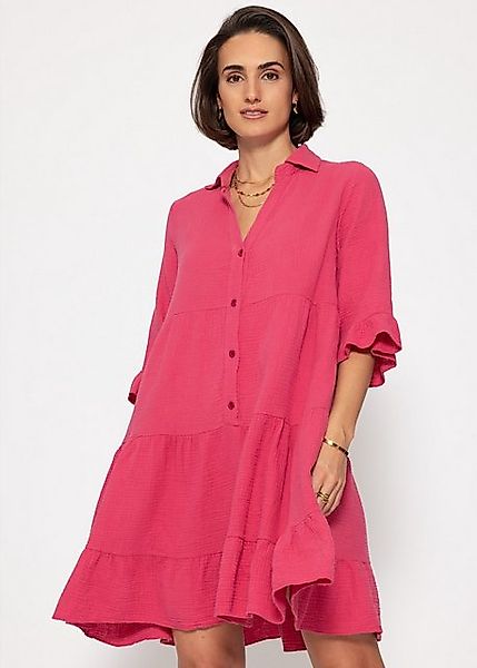 SASSYCLASSY Minikleid Luftiges Baumwollkleid Damen aus Musselin Ausgestellt günstig online kaufen