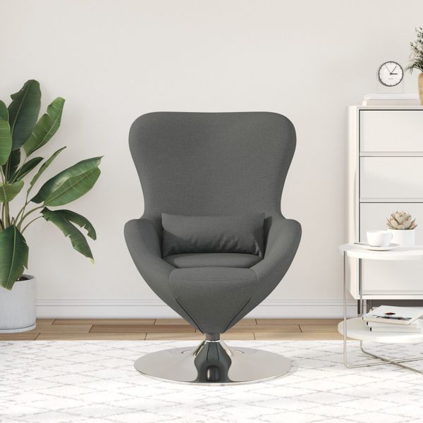 vidaXL Sessel Ei-Stuhl Dunkelgrau Stoff (1-St) günstig online kaufen