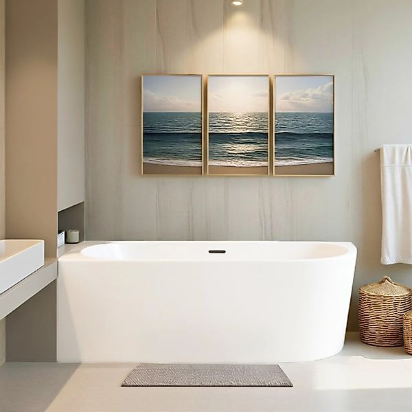 Bad Land Freistehende Badewanne Eckbadewannne ALVA 170x80 Links + Ablauf günstig online kaufen