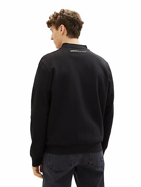 TOM TAILOR Denim Sweatjacke, mit Print-Logo auf der Rückseite günstig online kaufen