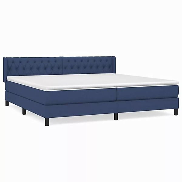 vidaXL Boxspringbett Boxspringbett mit Matratze Blau 200x200 cm Stoff Bett günstig online kaufen