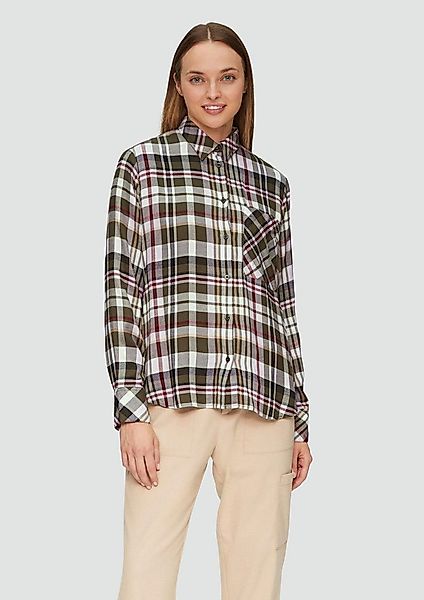s.Oliver Langarmbluse Bluse Karierte Hemdbluse aus Viskosemix günstig online kaufen