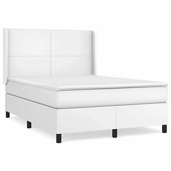 vidaXL Boxspringbett mit Matratze Weiß 140x190 cm Kunstleder1466236 günstig online kaufen