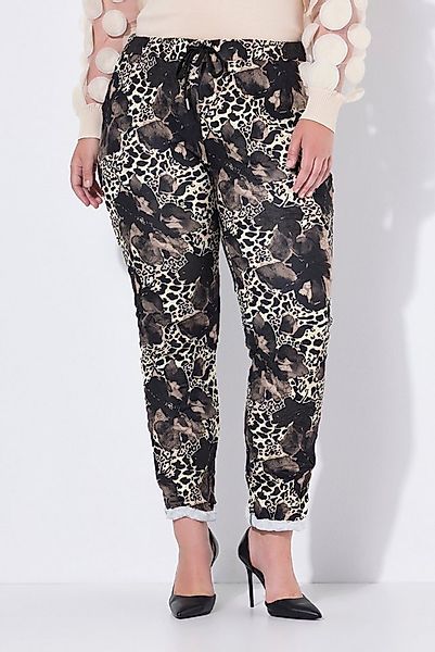 MIAMODA Funktionshose Hose Joggpants Crinkle Blumen-Print günstig online kaufen