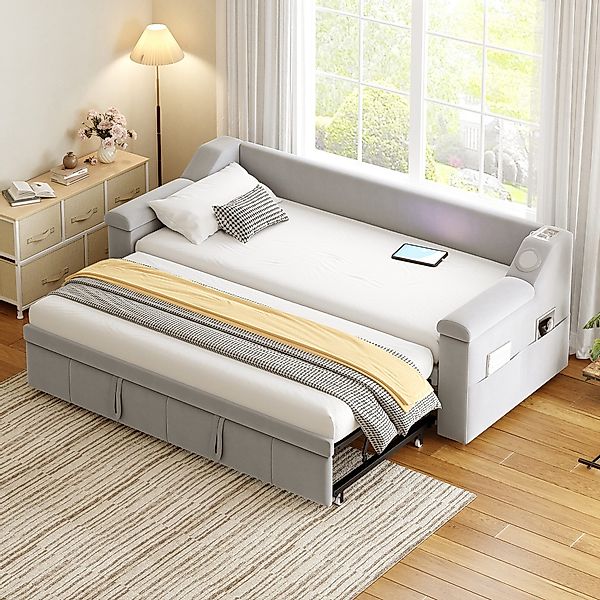 OKWISH Schlafsofa Polsterbett Funktionsbett, Bluetooth-Stereo & günstig online kaufen