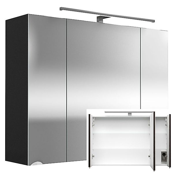 Lomadox Spiegelschrank RIMAO-100 90cm anthrazit mit günstig online kaufen