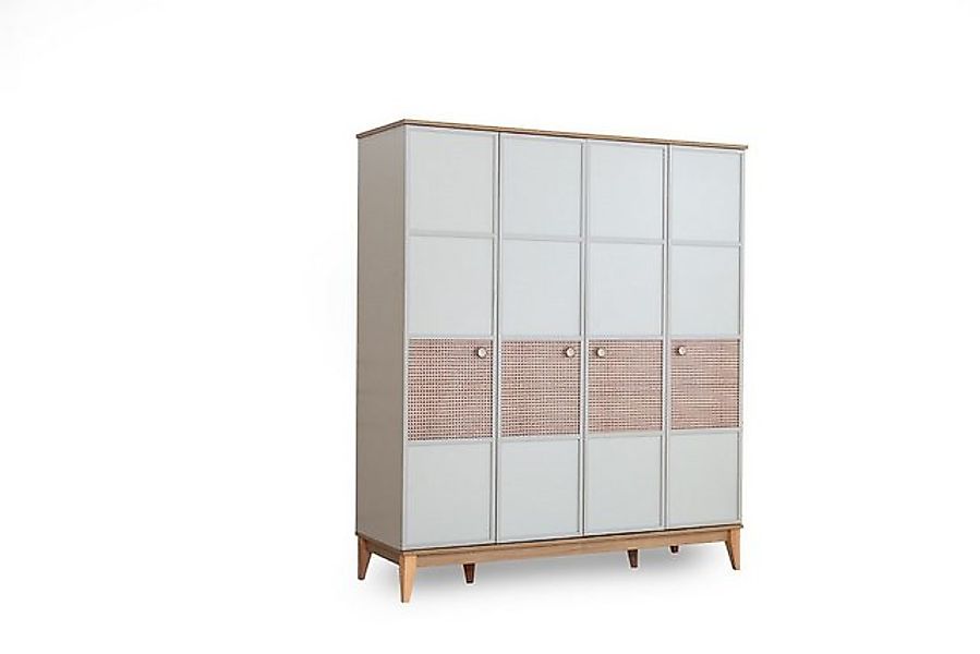 Xlmoebel Kleiderschrank Eleganter Vier-Türen Kleiderschrank Zeitgemäße Holz günstig online kaufen