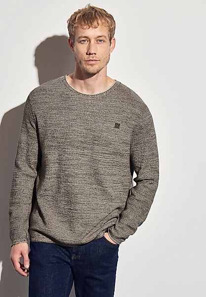 STREET ONE MEN Rundhalspullover, aus reiner Baumwolle günstig online kaufen