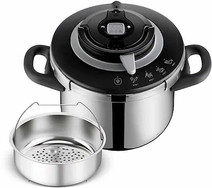 Tefal Schnellkochtopf »Clipso+ CHEF, 6 Liter Dampfkochtopf« Edelstahl günstig online kaufen