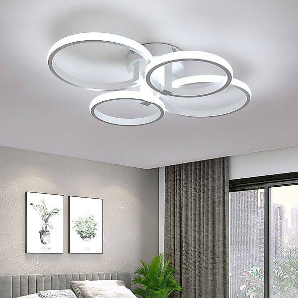 Goeco Deckenleuchte mit LED-Ring, asu Aluminium günstig online kaufen