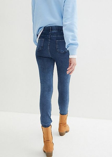 bonprix Leggings aus Baumwollmischung, Slim fit, in Jeansoptik, mit Eingrif günstig online kaufen