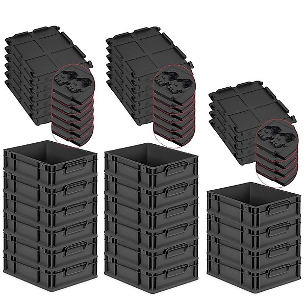 PROREGAL SuperSparSet 16x Eurobox Nextgen Grip Mit Scharnierdeckel Und Schw günstig online kaufen
