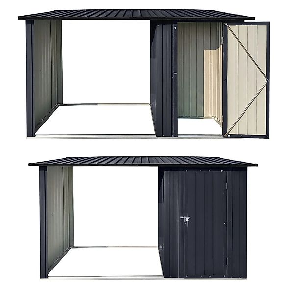 Albatros Gerätehaus M Geräteschuppen mit Holzunterstand 2.3m³ Verzinktes Me günstig online kaufen