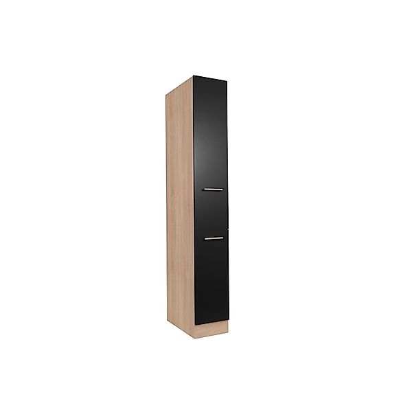 Respekta Apothekerschrank Merle mit 2 Frontauszügen 30 cm Schwarz günstig online kaufen