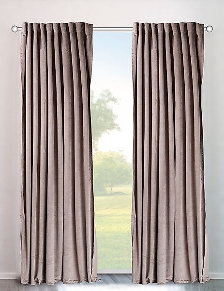 my home Vorhang "Velvet uni" Multifunktionsband 2 Stk. tlg. Samt, 2-er Set, günstig online kaufen