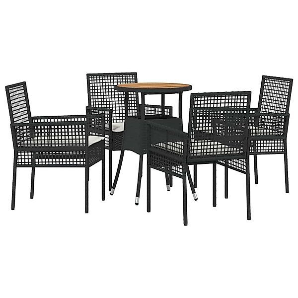 vidaXL Garten Essgruppe 5-Tlg Schwarz Poly Rattan 3334952 günstig online kaufen