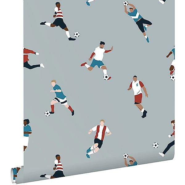 ESTAhome Tapete Fußballspieler Hellblau 50 X 900 Cm 131555 günstig online kaufen
