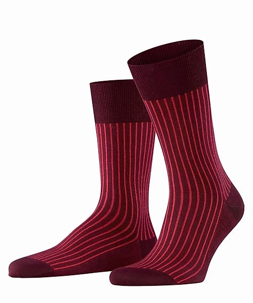FALKE Oxford Stripe Herren Socken, 47-48, Rot, Rippe, Baumwolle, 13379-8597 günstig online kaufen