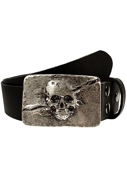 Rettungsring Gürtel Ledergürtel mit austauschbarer Schließe »Totenkopf Silb günstig online kaufen