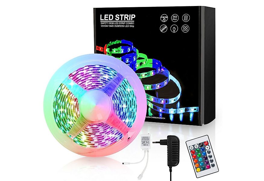 Clanmacy LED Stripe 1-10m LED Streifen set RGB LED Stripe 5050SMD IP20, 30- günstig online kaufen