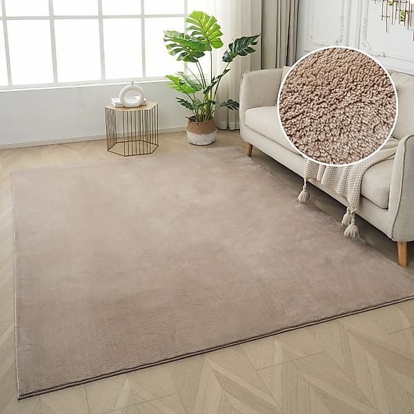 my home Teppich "Cali, weich, modern, waschbar" rechteckig 16 mm Höhe Uni-F günstig online kaufen