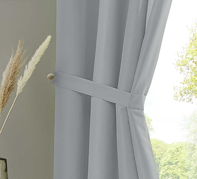 Gardinenbox Vorhang (2 St), Schlaufe, blickdicht, Microfaser, Schal Microsa günstig online kaufen