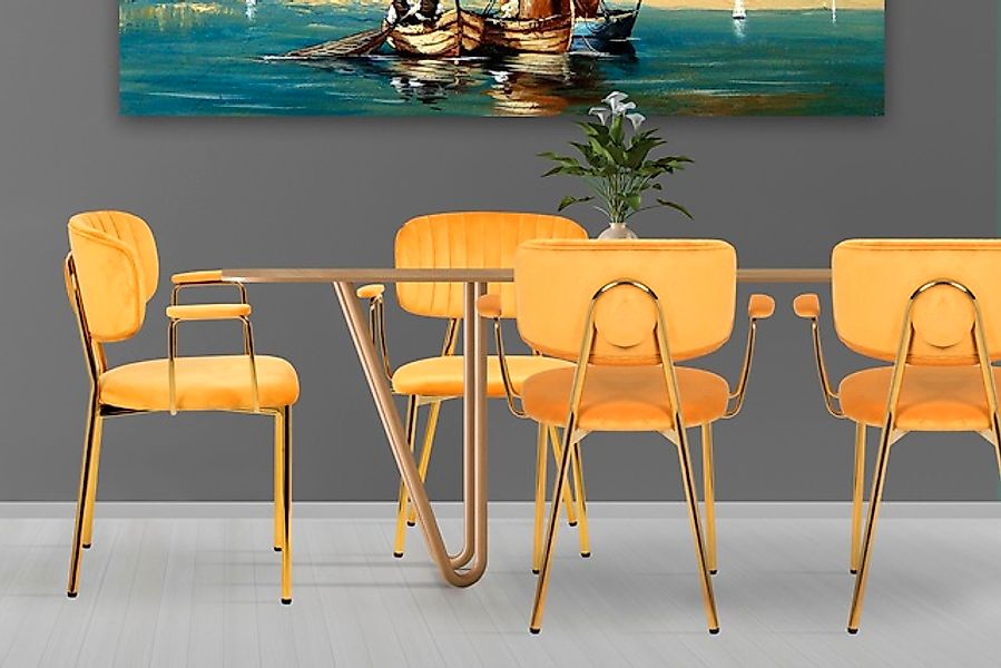 Kayoom 4-Fußstuhl »Stuhl Kian 225 2er-Set, Gestell aus Edelstahl, Rückenpol günstig online kaufen