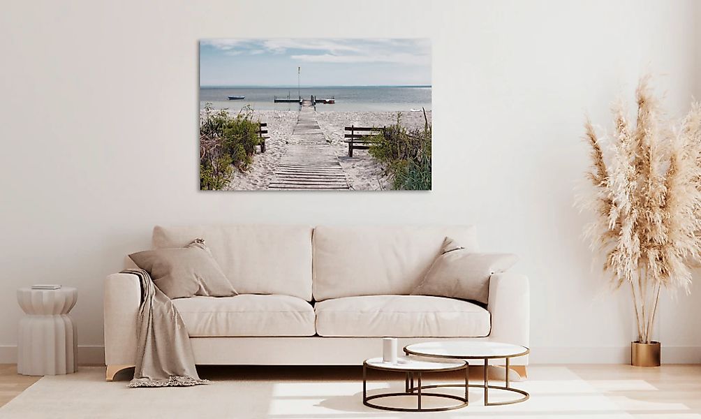 queence Acrylglasbild "Erlos" Deutschland  Düne  Gräser  Himmel  Meer  Meer günstig online kaufen