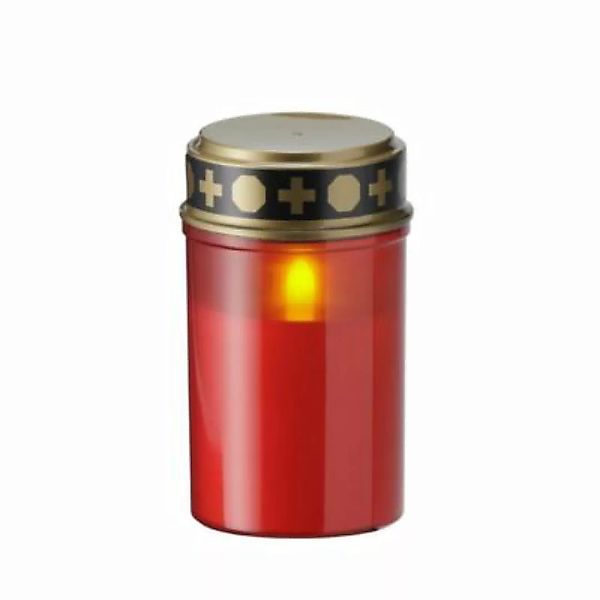 MARELIDA LED Grablicht Grabkerze flackernd Außen H: 12,5cm rot  Erwachsene günstig online kaufen