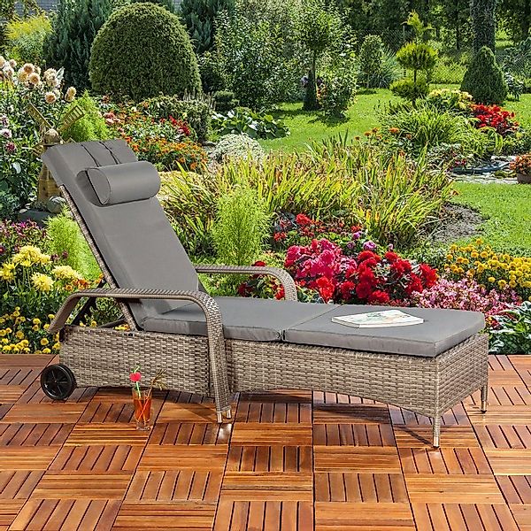 Melko Gartenliege Sonnenliege Gartenliege Polyrattan inkl. günstig online kaufen
