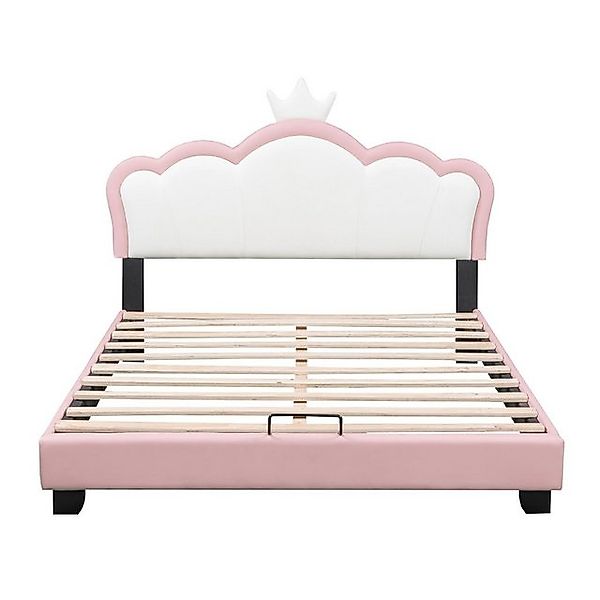 Gotagee Jugendbett Kinderbett Polsterbett 140x200cm Mädchenbett mit Kronenf günstig online kaufen